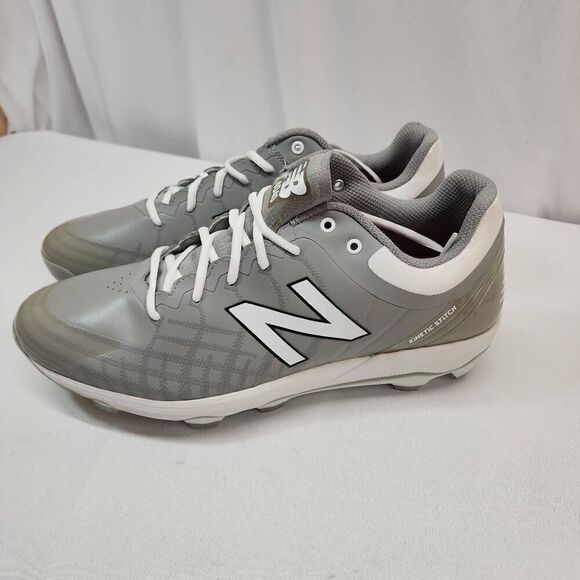 NEW New Balance 4040v5 Mens Size 16 L4040TG5 Grey/White Metal Baseball Cleats - Picture 6 of 10